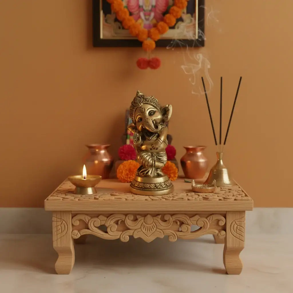 Little Lord Ganesha Brass Idol   Brass Ware