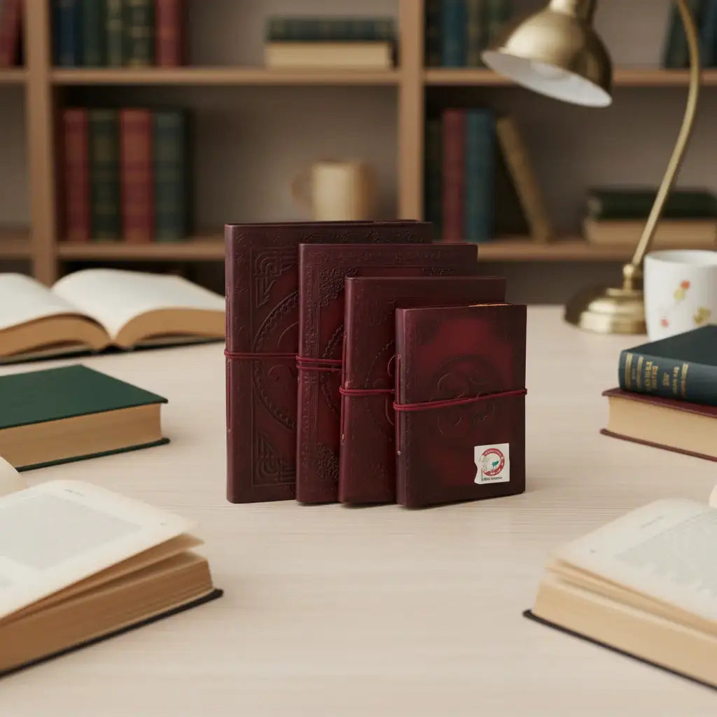 Handcrafted Leather Journal Diary - Perfect for Gifting   Wood Decorative