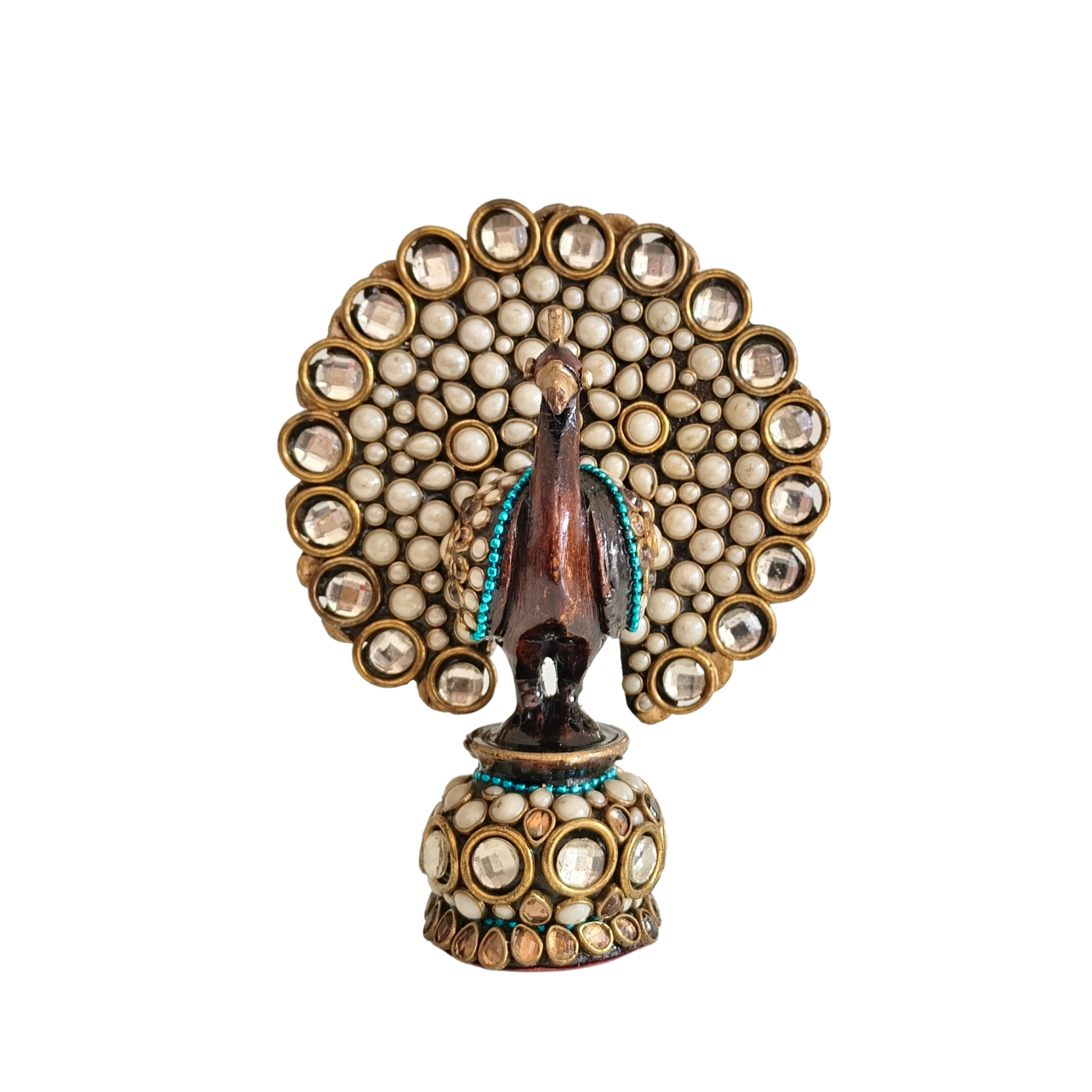 Traditional Indian Style Adorned Peacock Showpiece