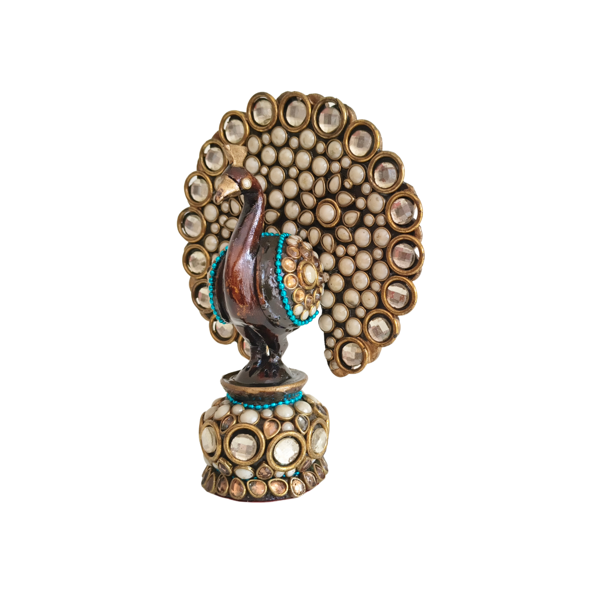 Traditional Indian Style Adorned Peacock Showpiece