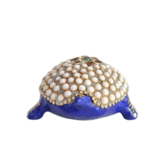 Metal Tortoise with Stone Meenakari | Decorative Feng Shui Figurine