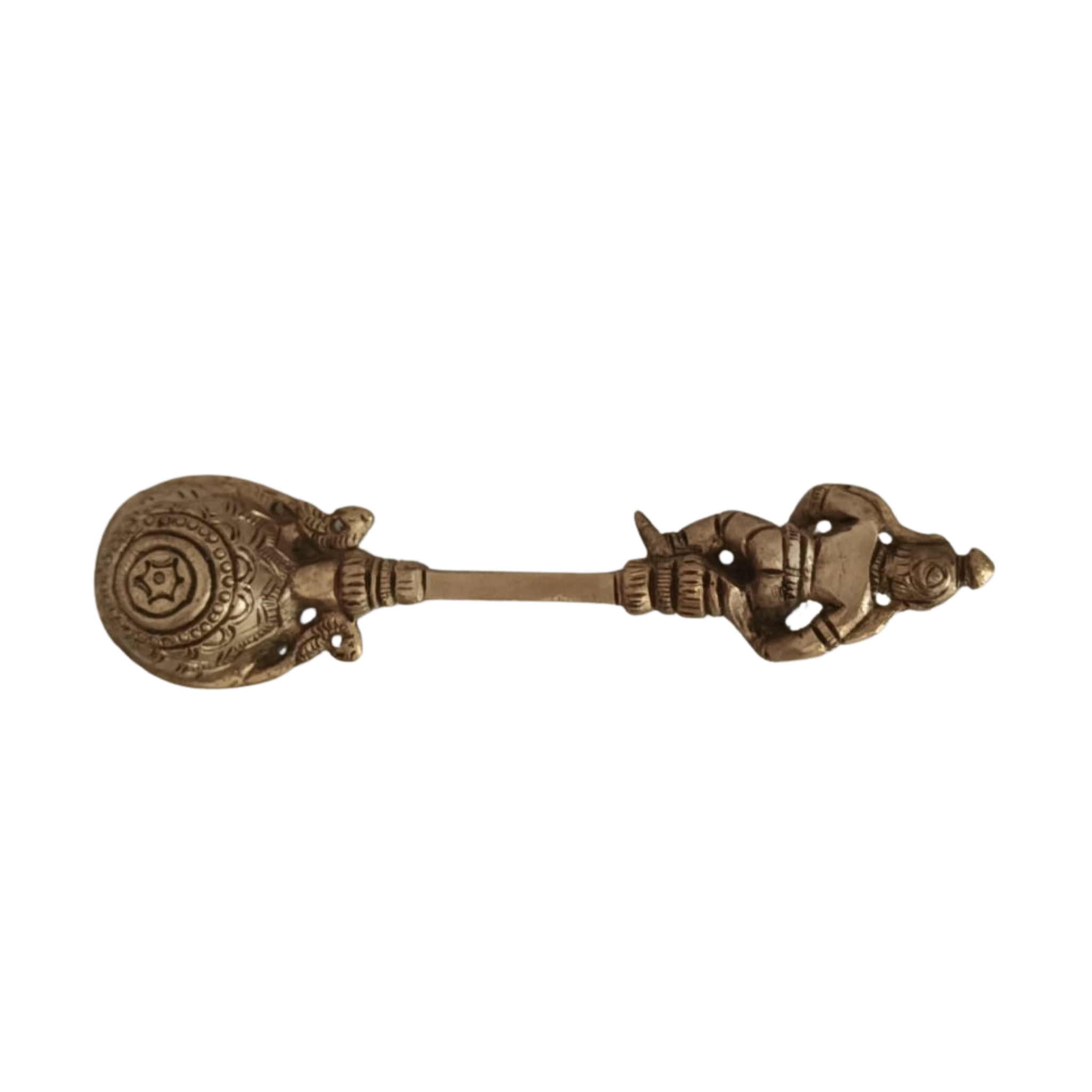 Brass Aarti Spoon Diya Lamp with Long Handle | Traditional Pooja Accessory