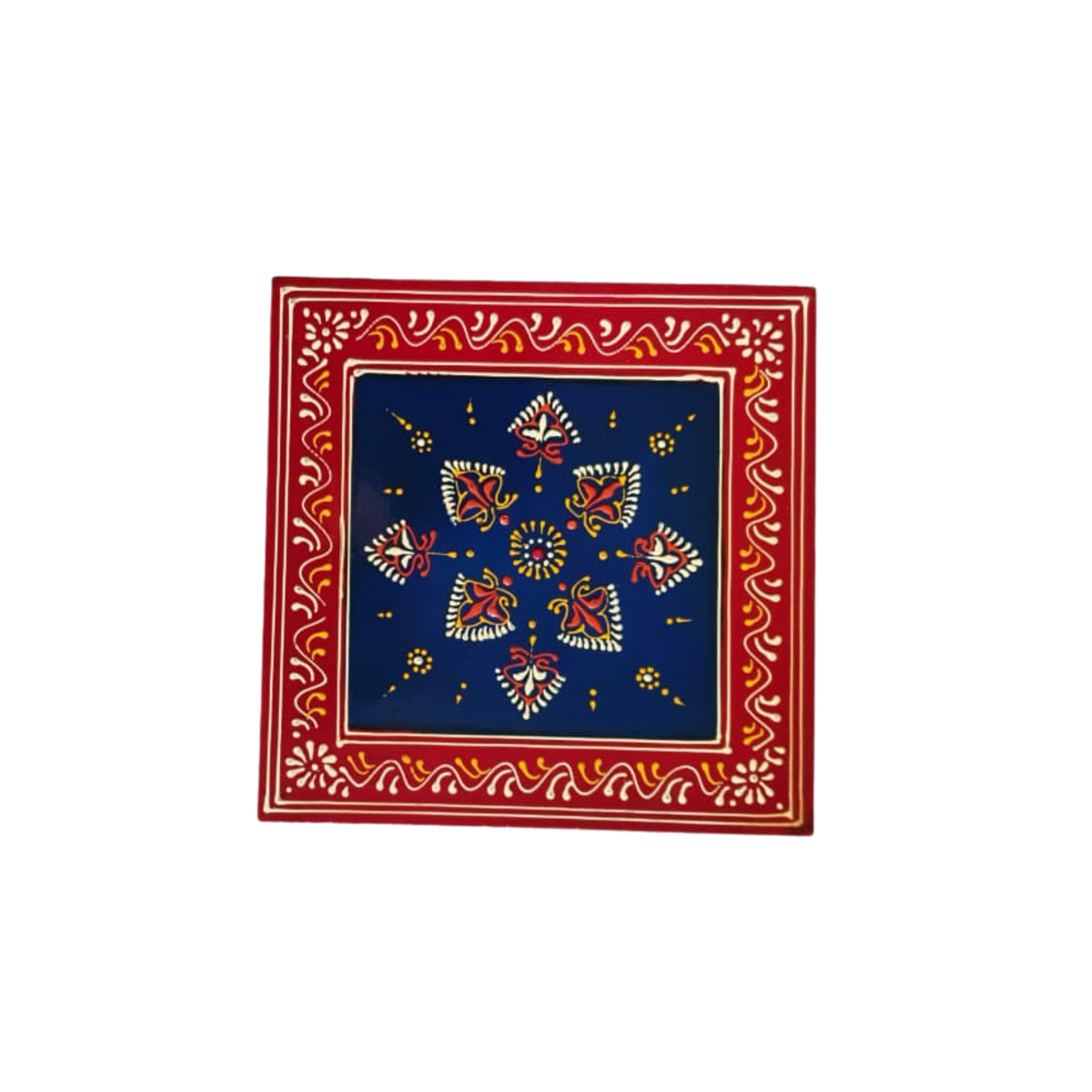 Intricate Mandala Motif Hand-Painted Wooden Jewellery Box with Dividers