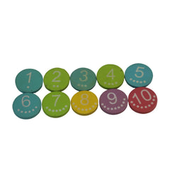 Multi Colour Number Chips   Wooden Lacquerware&toys