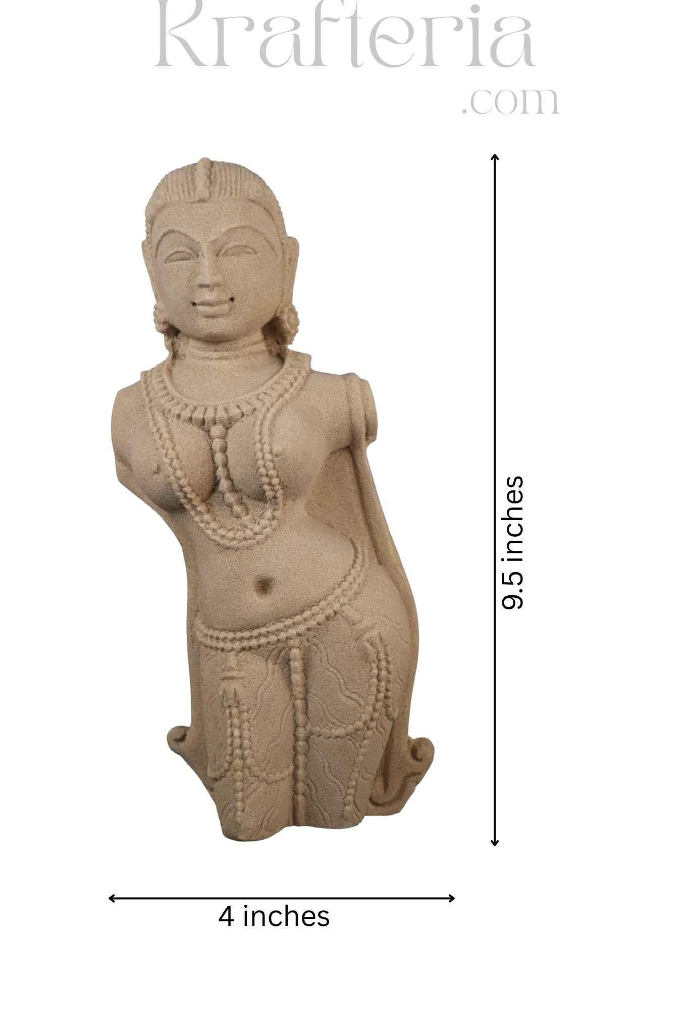 Celestial Muse - A Sandstone Sculpture of Feminine Grace
