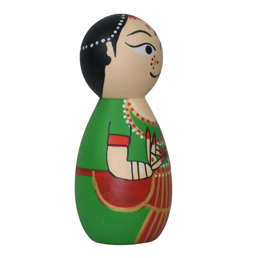 Kerala folk art wooden Kathakali dolls
