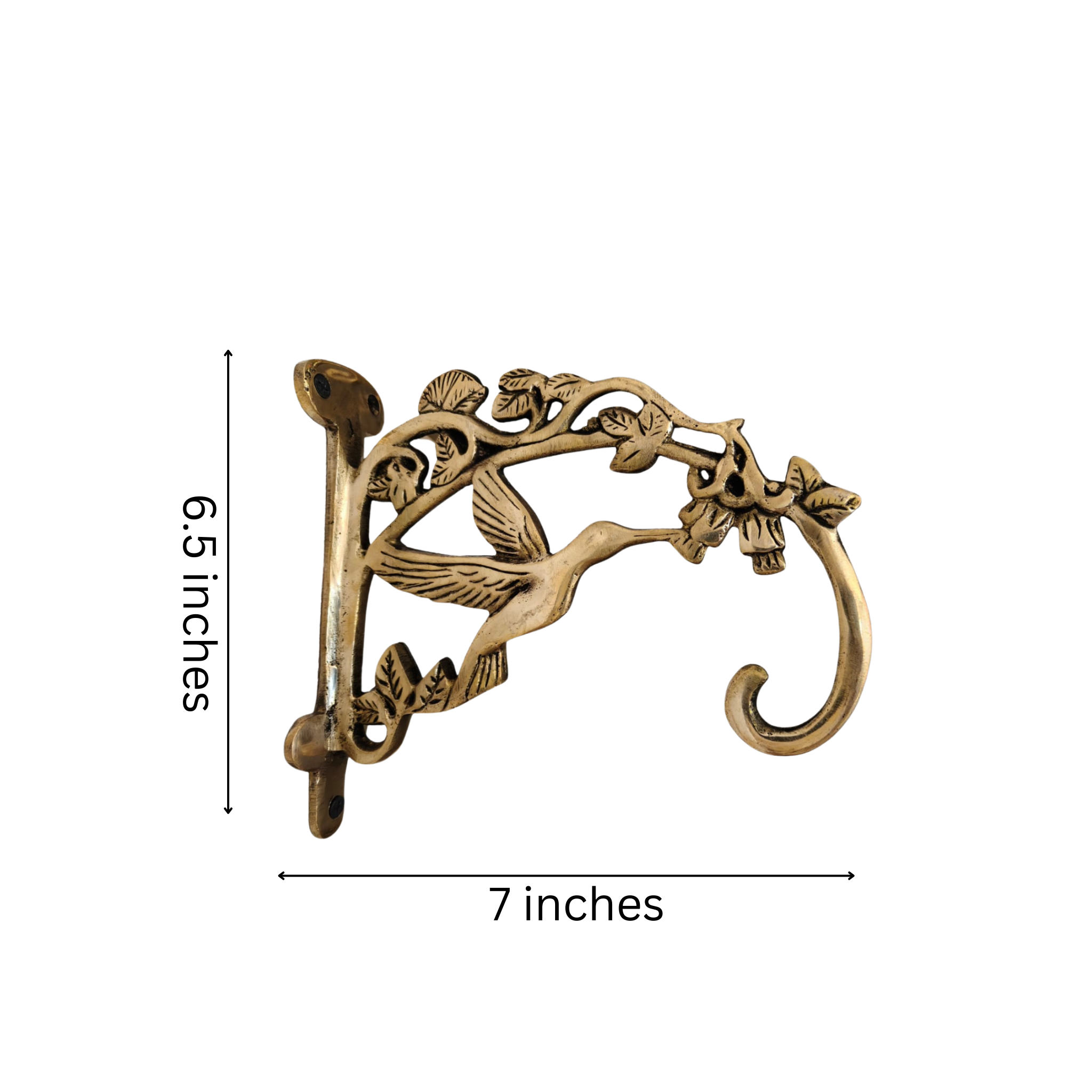 Ornate Antique Brass Wall Mounting Hanging Bracket