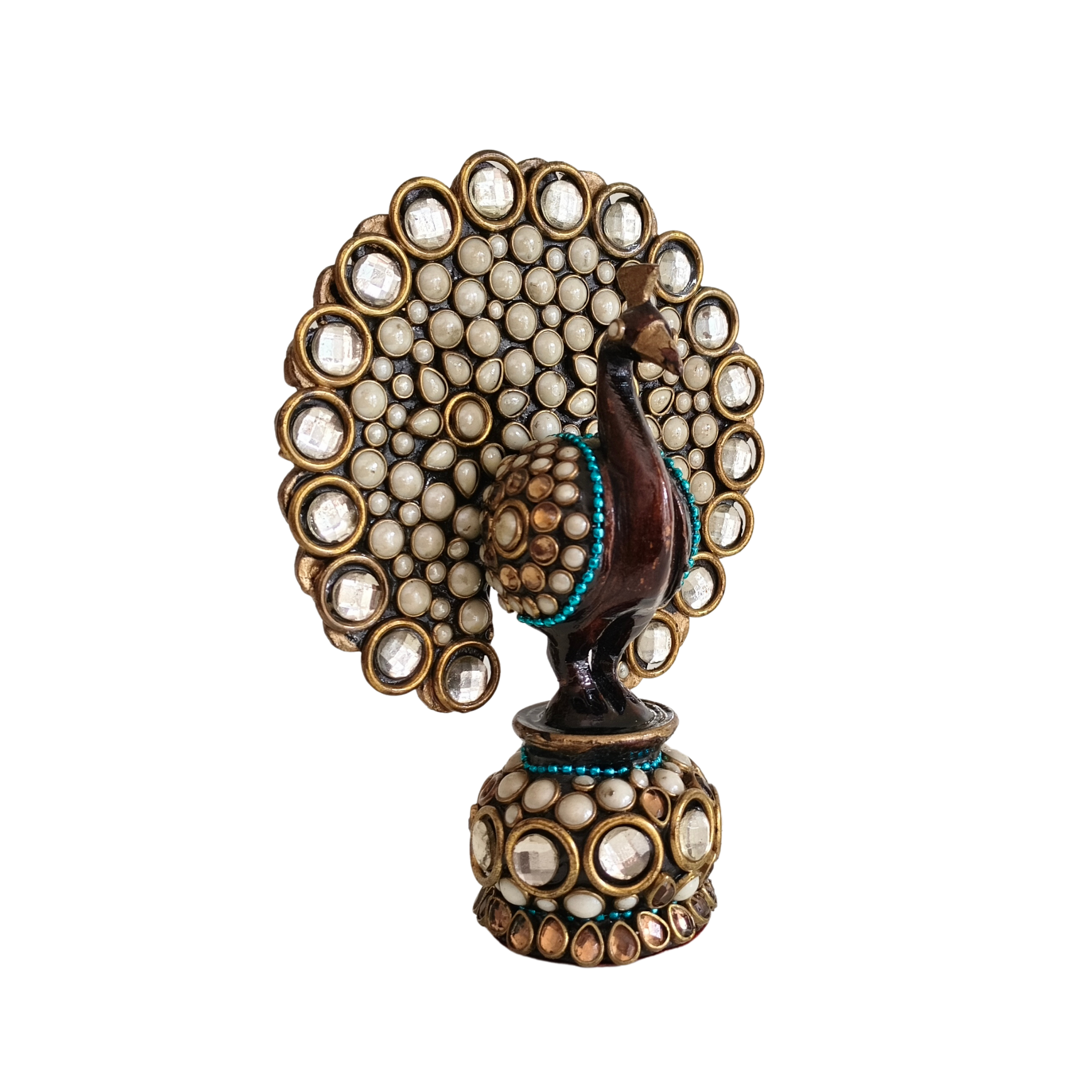 Traditional Indian Style Adorned Peacock Showpiece