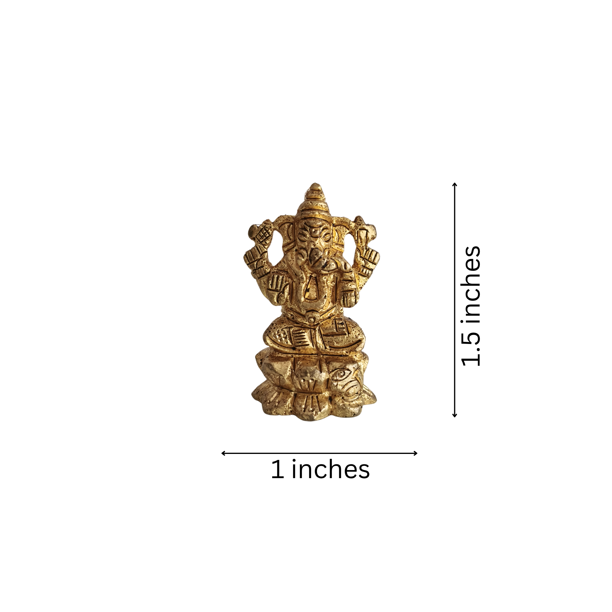 Small Golden Brass Sitting Lord Ganesha Idol - Prosperity Murti