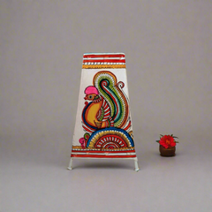 Ornate Peacock Leather Puppetry Painting | Bed Lamp