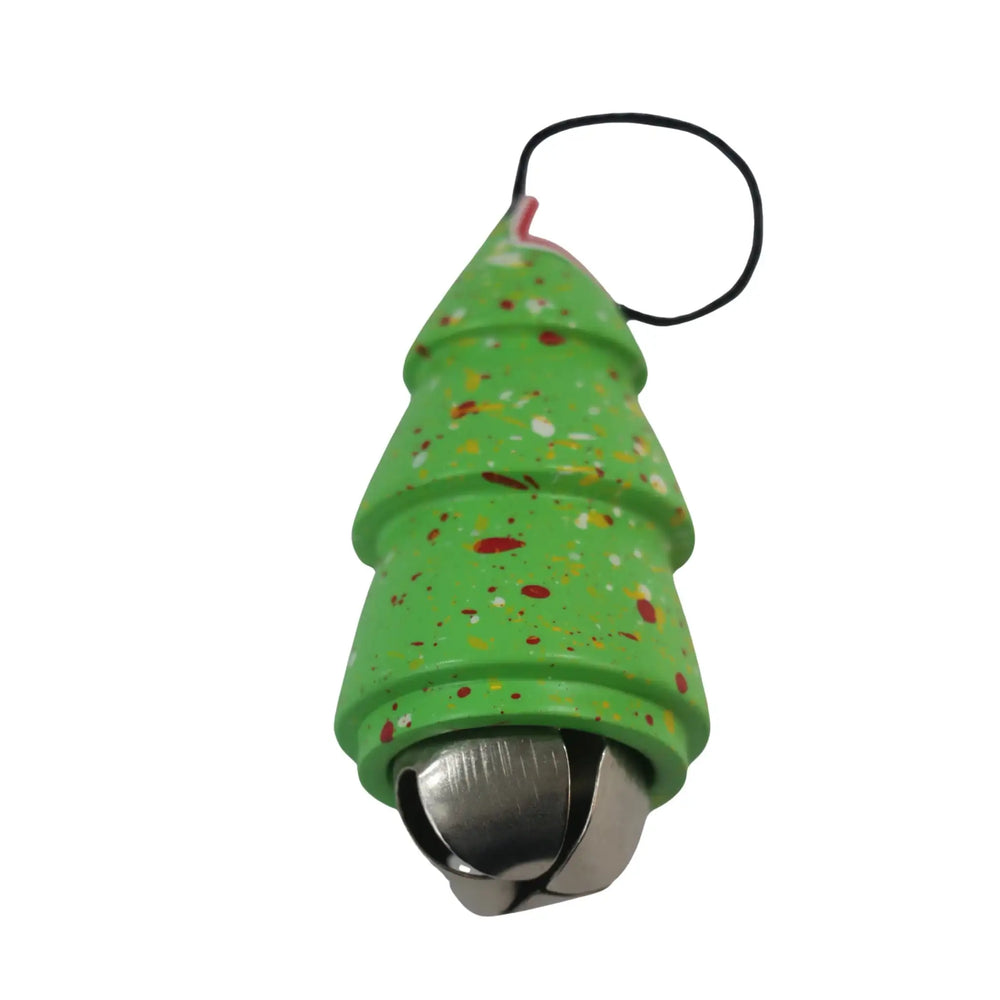 Handmade wooden bell ornament adding holiday warmth