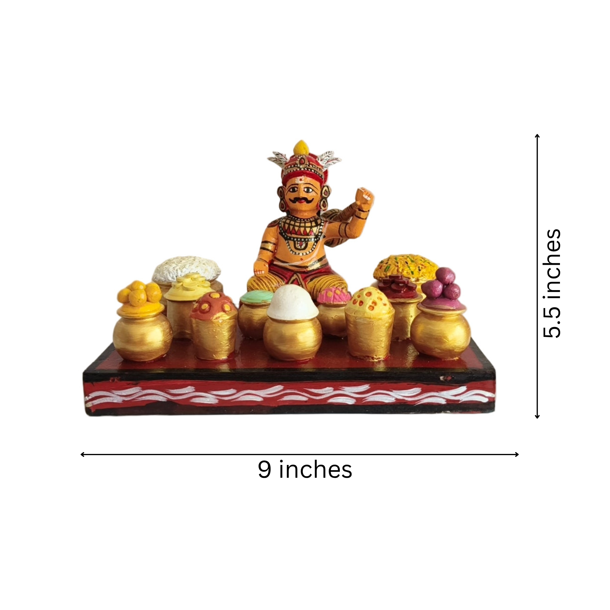 Majestic Kumbhakarna (Kumbhakaranudu) Kondapalli Doll with Feast – Traditional Epic Art