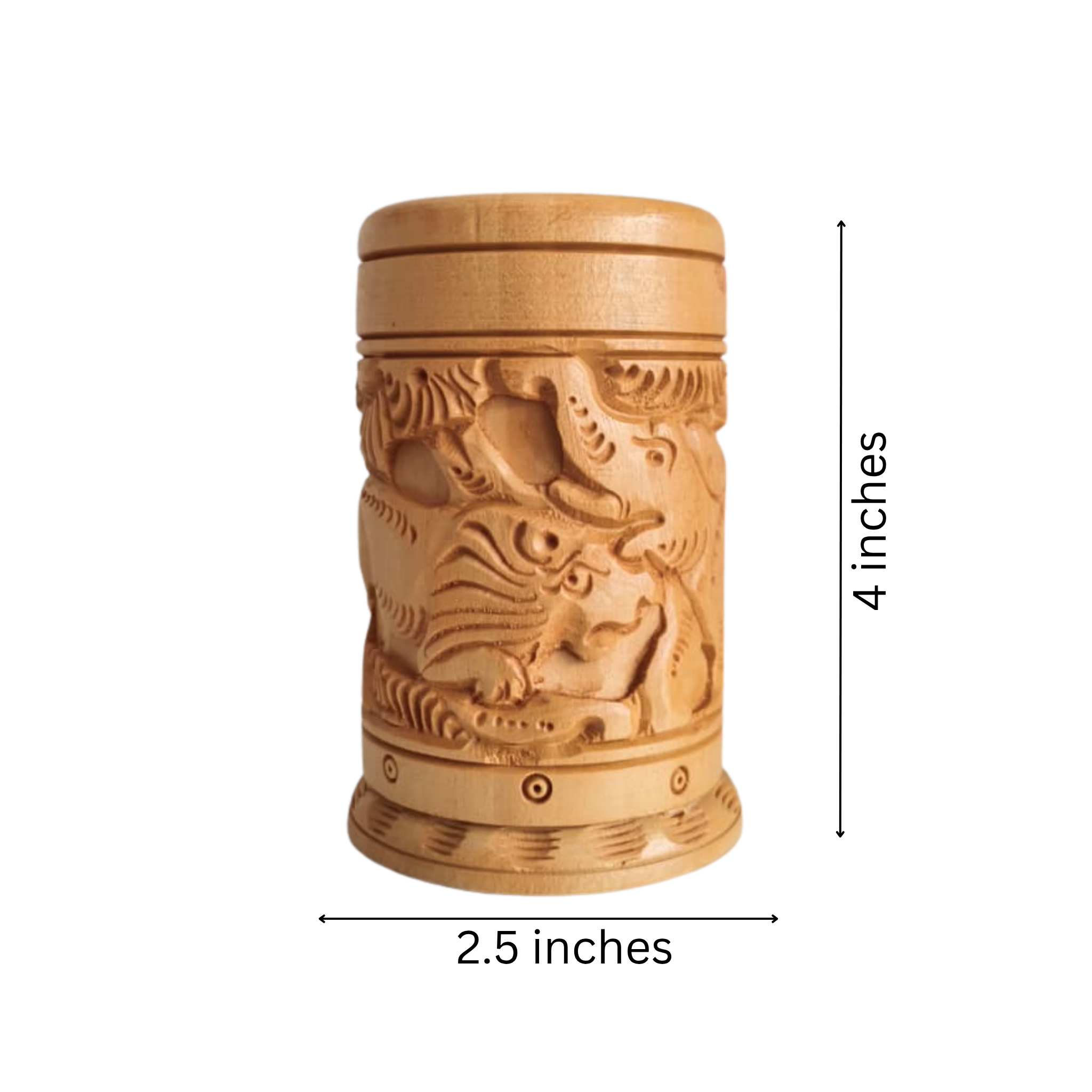 Hand-Carved Wooden Pen Stand – Elegant Desk Organizer