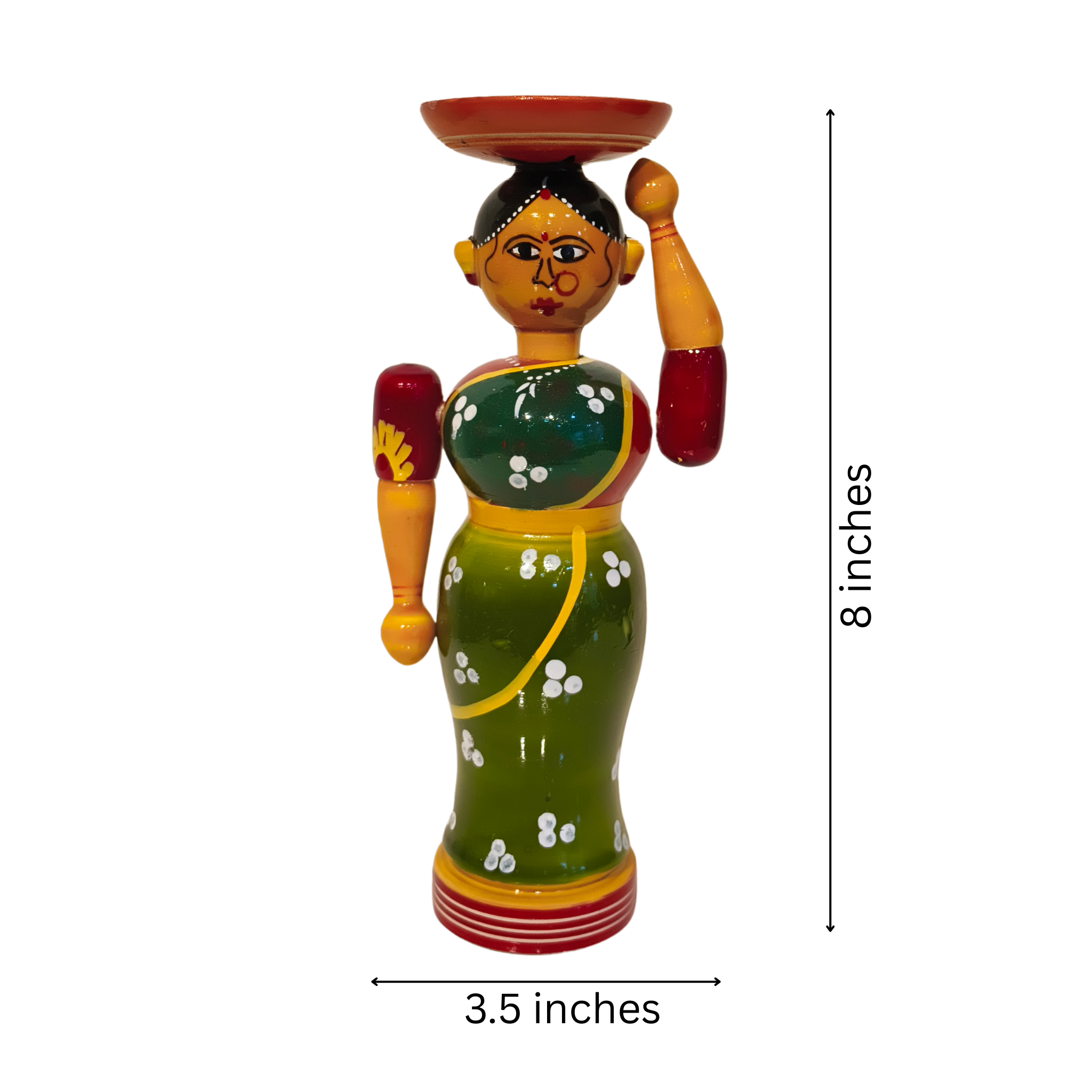 Etikoppaka Lacquered Wooden Figurine - The Platter Carrier