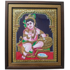 Thanjavur Style Little Krishan Painting – Classic Indian Decor