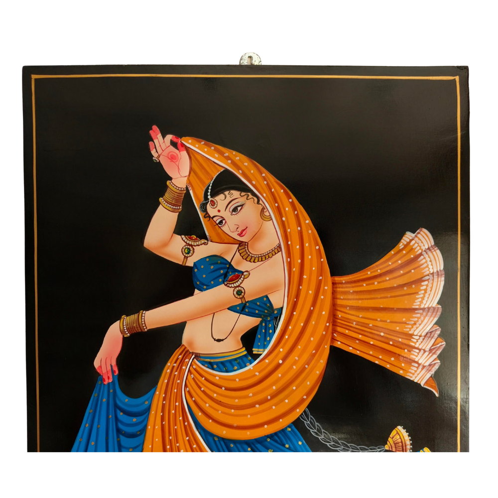 Graceful dancing lady traditional Nirmal art
