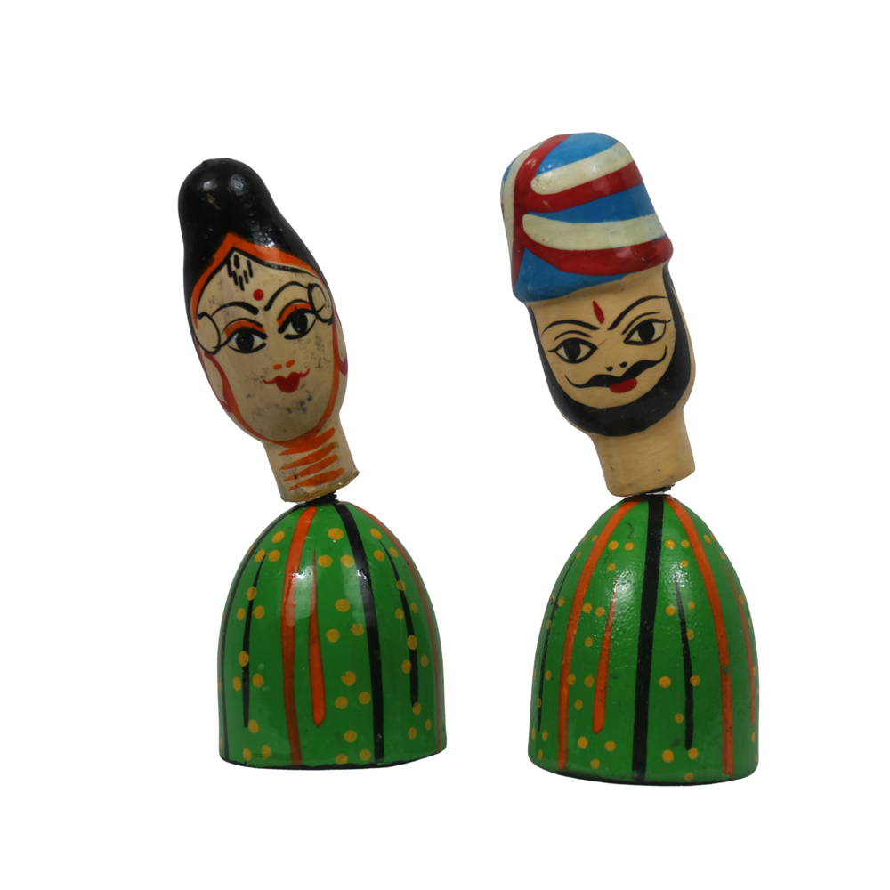 Sardar Spring Doll – Handcrafted Bobble Head for Car & Home Decor   Wooden Lacquerware&toys