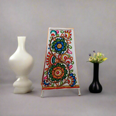 Nature’s Harmony – Floral Leather Hand Painting | Bed Lamp