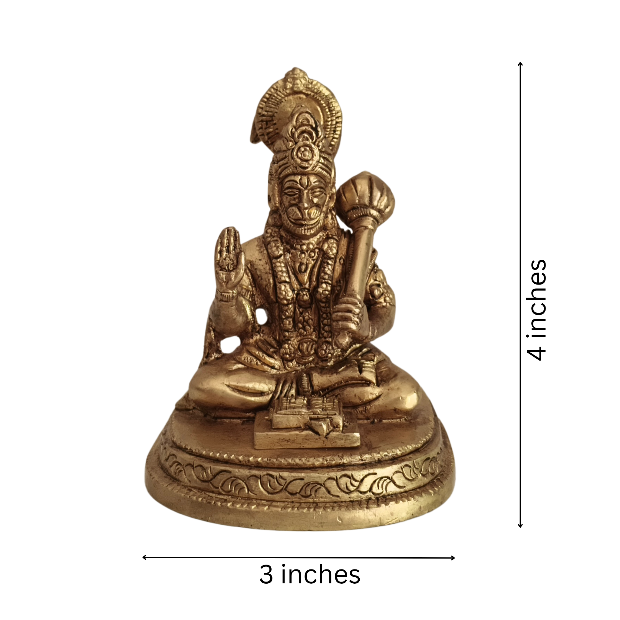 Brass Lord Hanuman Idol with Gada – Symbol of Devotion, Strength, and Protection
