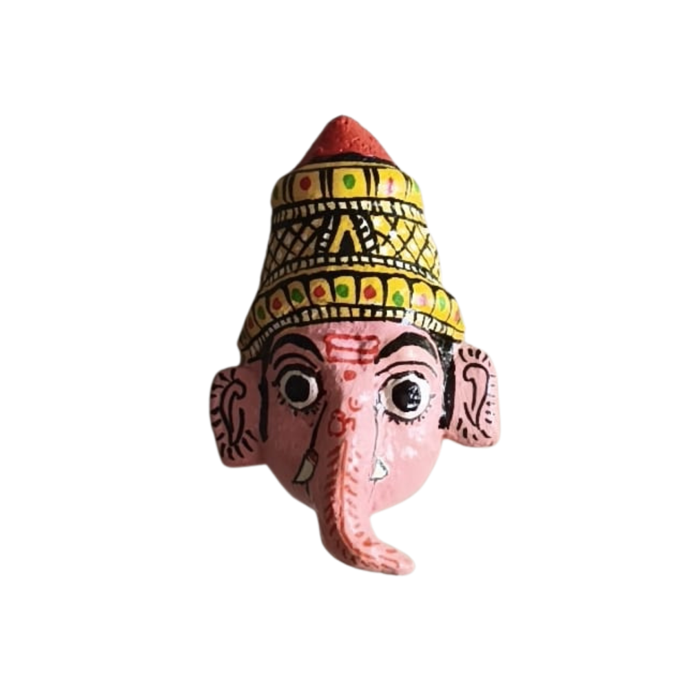 Ganesha  Mask Wall Art – Cheriyal Telangana Folk Decor   wall decor