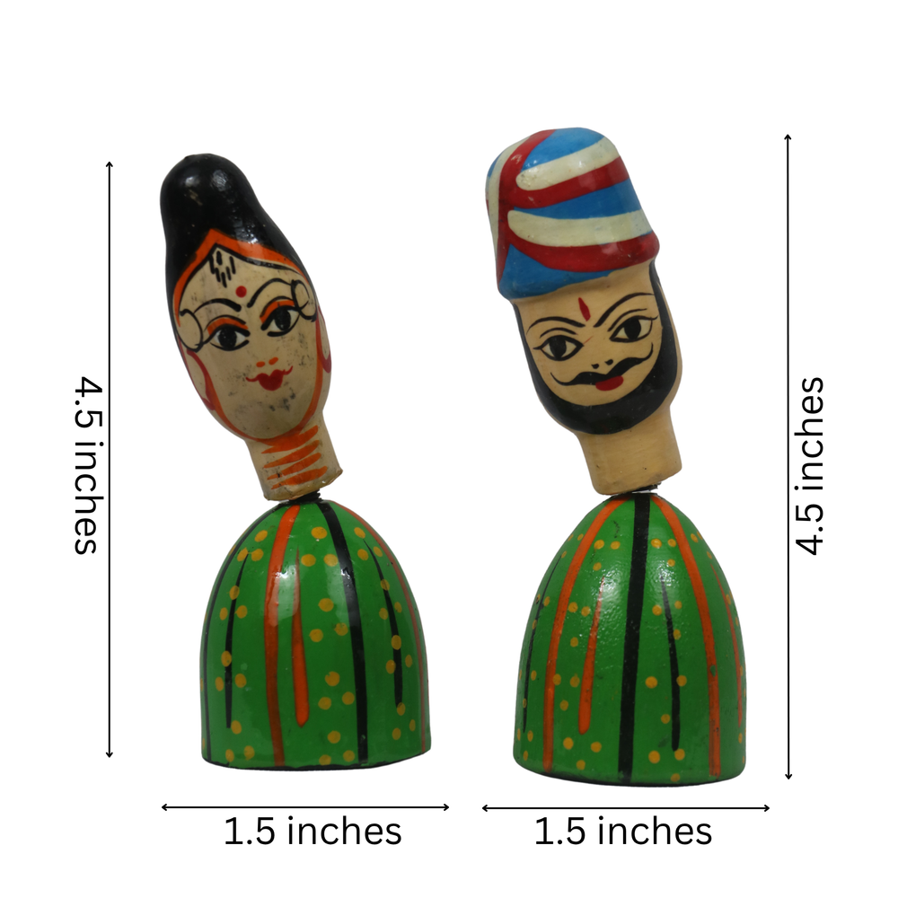 Sardar Spring Doll – Handcrafted Bobble Head for Car & Home Decor   Wooden Lacquerware&toys