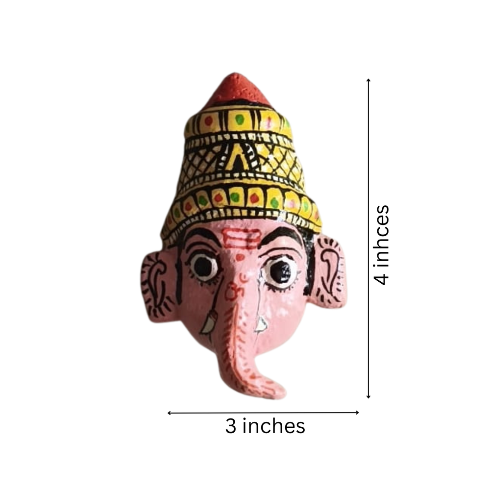 Ganesha  Mask Wall Art – Cheriyal Telangana Folk Decor   wall decor