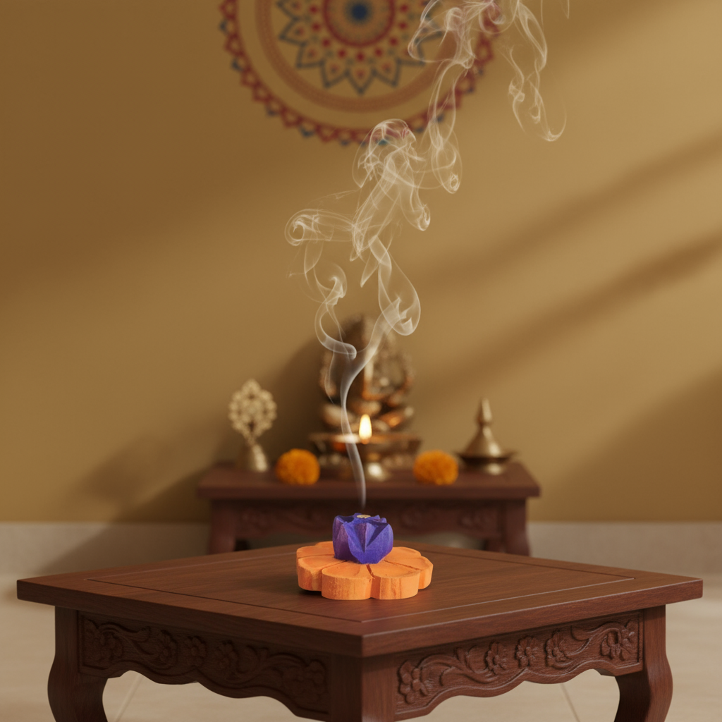 Hand-Painted Wooden Flower Agarbatti Stand – Elegant Incense Holder