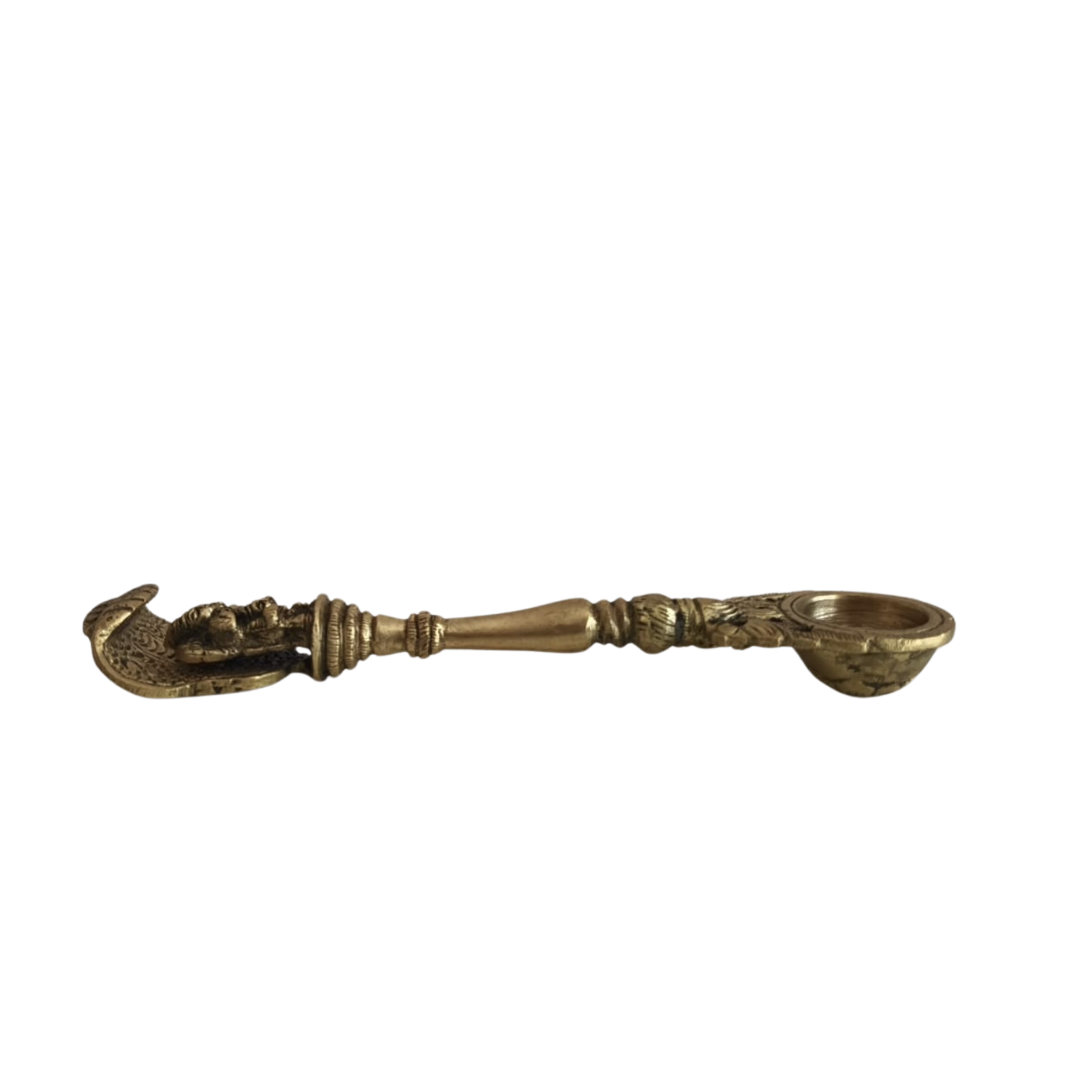Brass Aarti Spoon Diya Lamp with Long Handle | Traditional Pooja Accessory