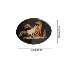 The Spirit of the Horse – Oval Rosewood Inlay Masterpiece