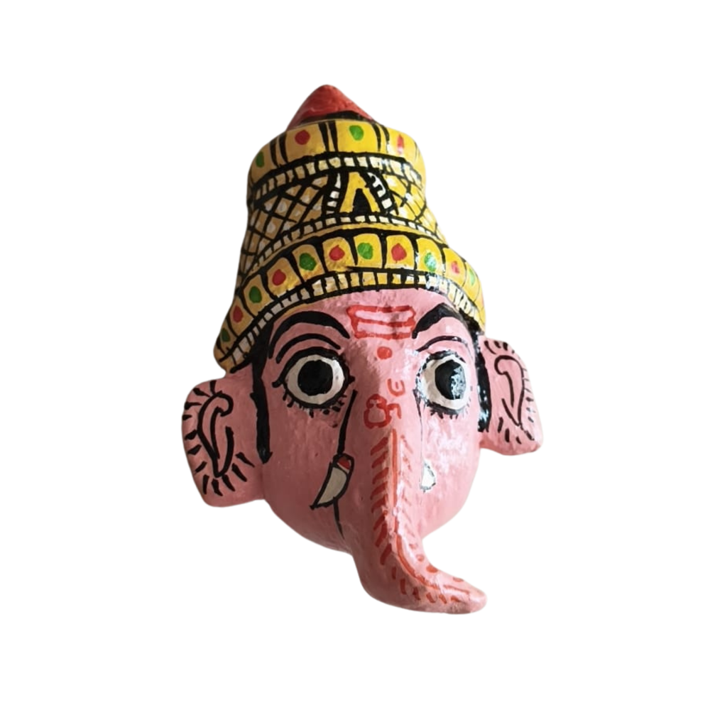 Ganesha  Mask Wall Art – Cheriyal Telangana Folk Decor   wall decor