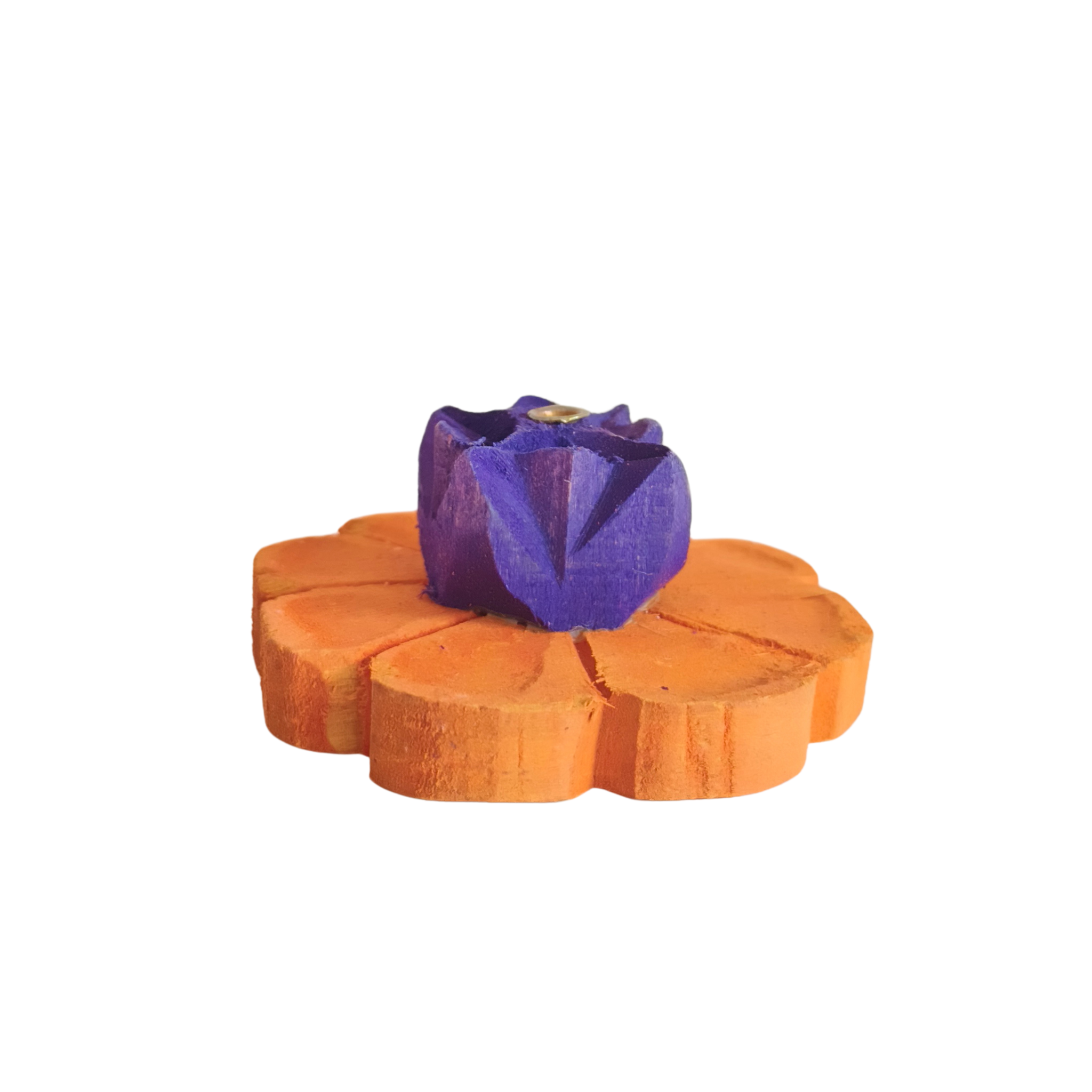 Hand-Painted Wooden Flower Agarbatti Stand – Elegant Incense Holder