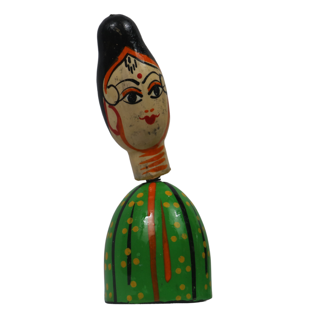 Sardar Spring Doll – Handcrafted Bobble Head for Car & Home Decor   Wooden Lacquerware&toys