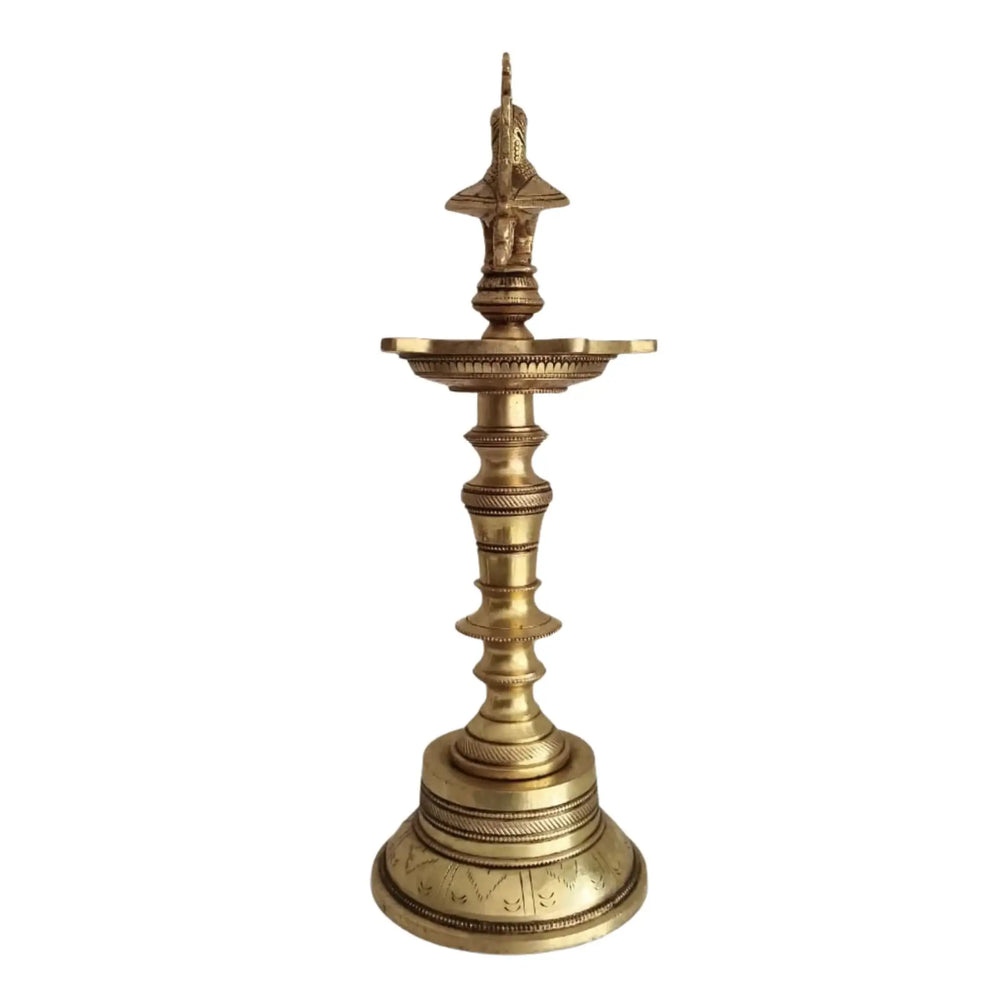 Brass Peacock Oil Lamp – Standing Pooja Deepam   Brass Ware