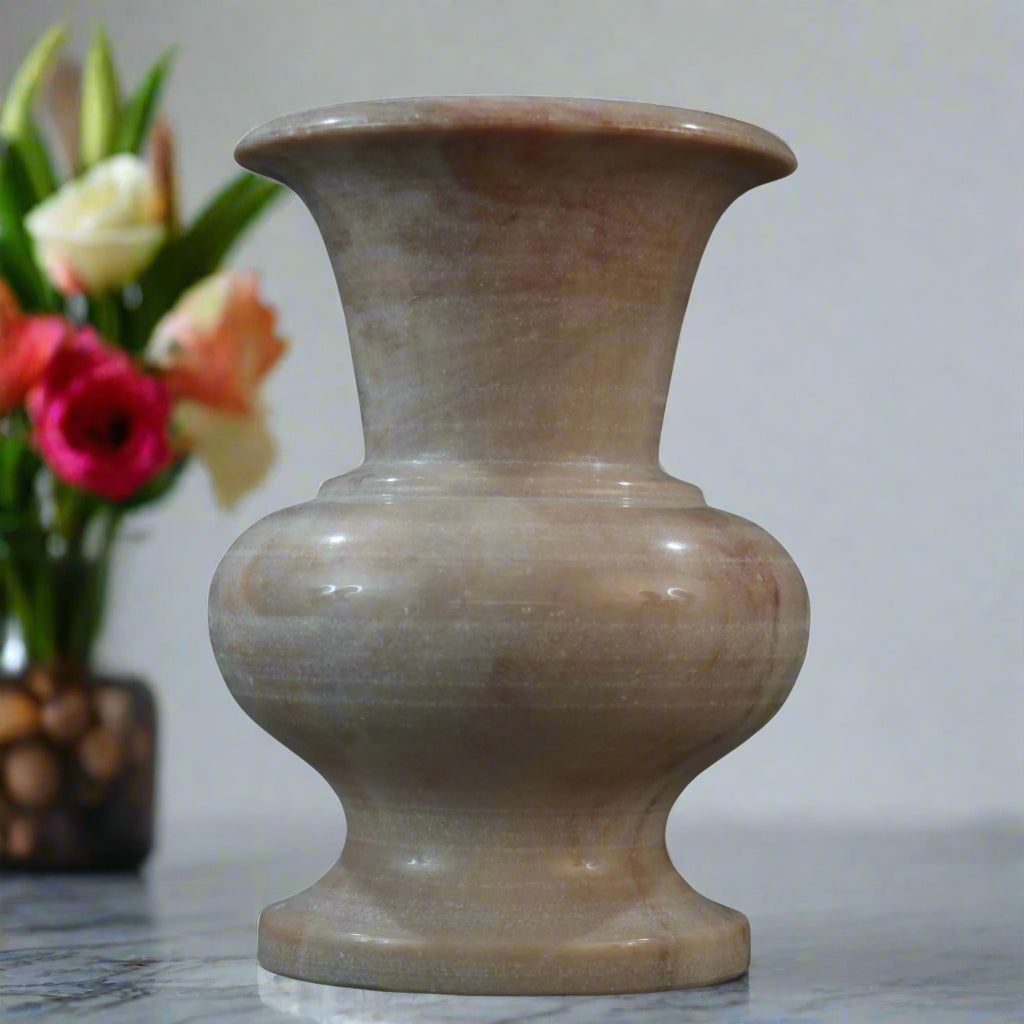 Handcrafted Marble Flower Vase – Elegant Home Decor