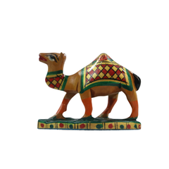Hand-Painted Wooden Camel – Artisan Decorative Figurine