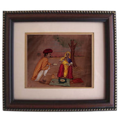 A Rural Indian Couple - Traditional Miniature Painting