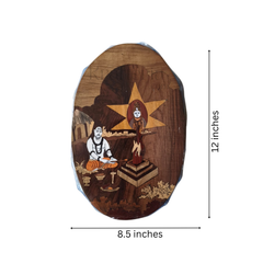 Yagna Ritual by Muni Encased in Rosewood Oval Inlay Frame