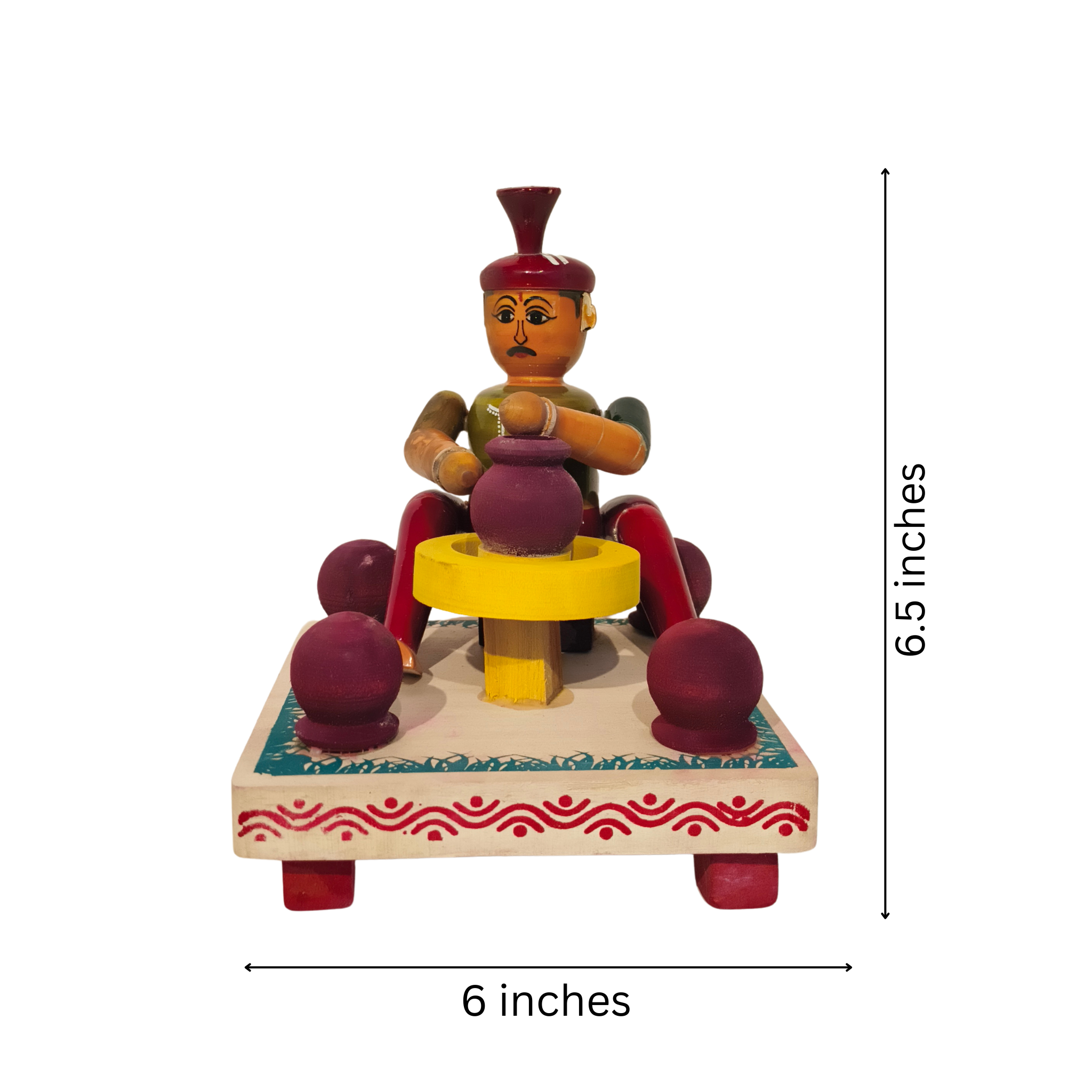 Etikoppaka 'Potter at the Wheel' Miniature Craft