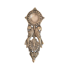 Handcrafted Brass Peacock Wall-Mounted Diya and Aarti Lamp