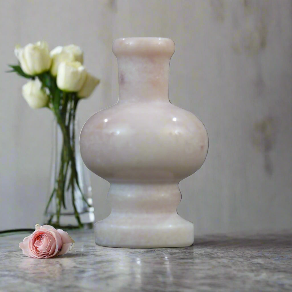 Handcrafted Marble Flower Vase – Elegant Home Decor