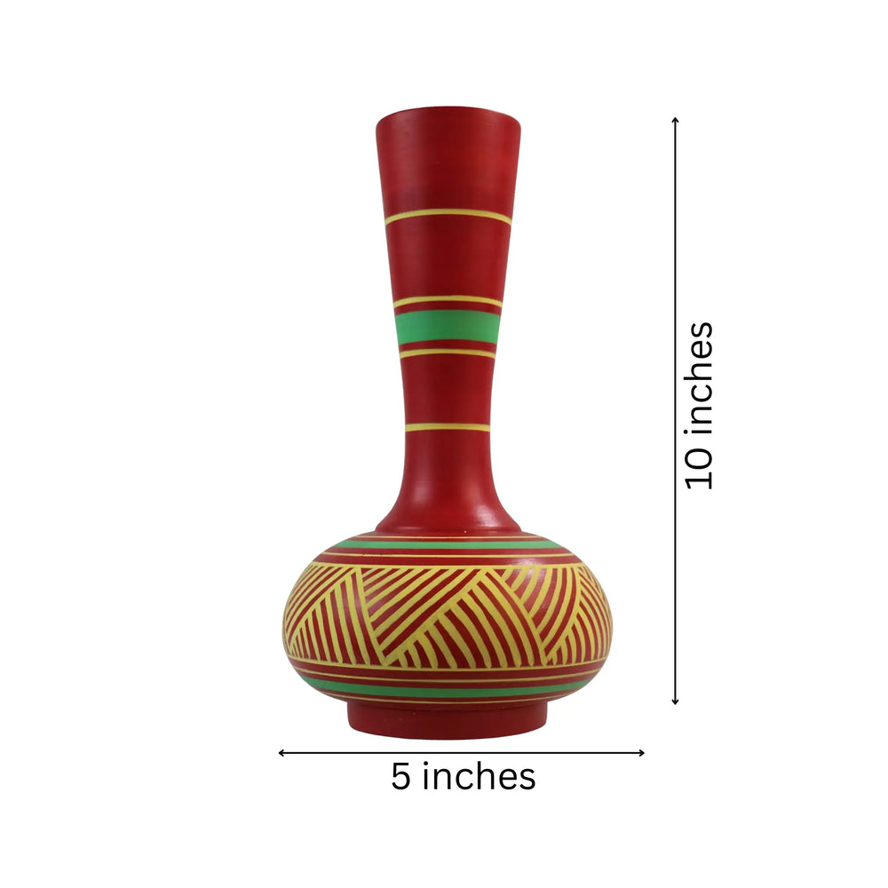 Traditional handpainted flower vase with safe color finish