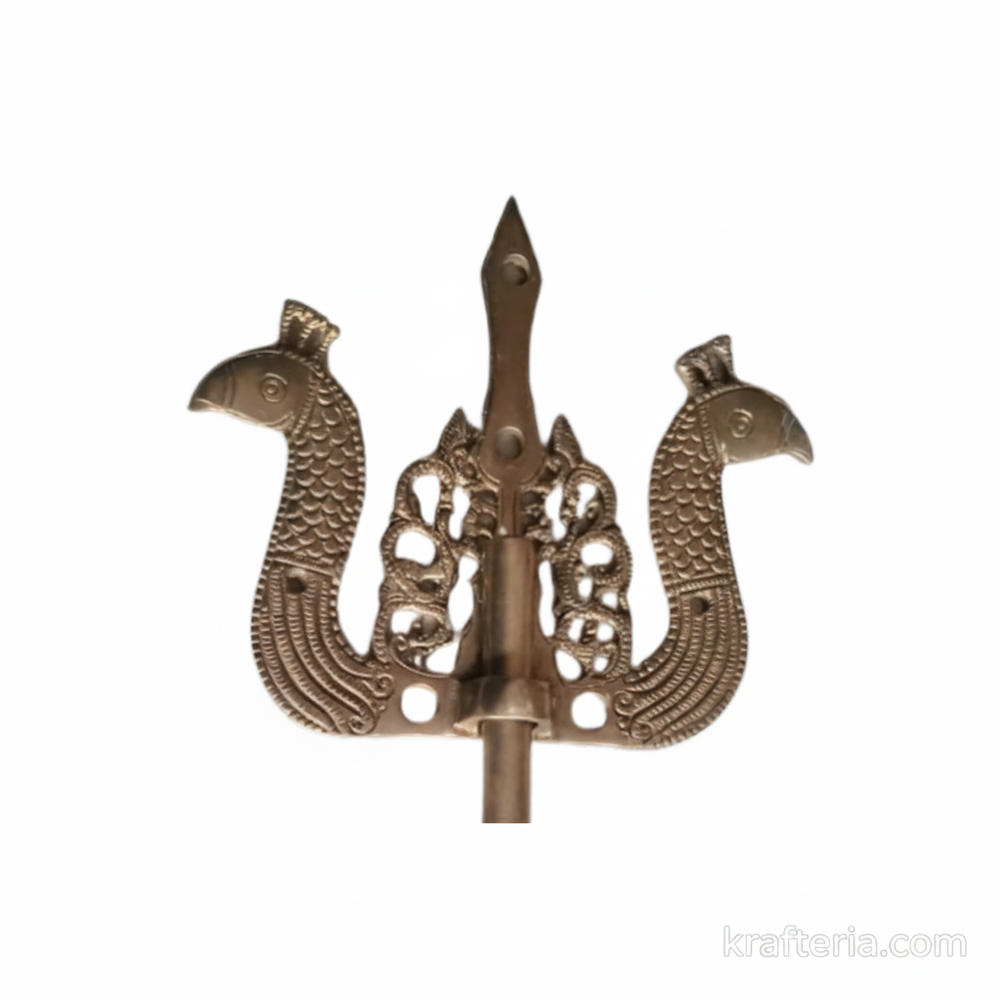 Antique Brass Trishul Door Latch | Traditional Decorative Door Bolt   Brass Artwork