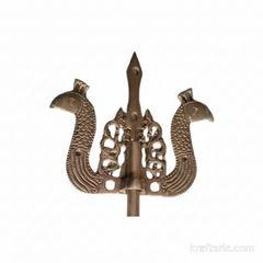 Antique Brass Trishul Door Latch | Traditional Decorative Door Bolt   Brass Artwork