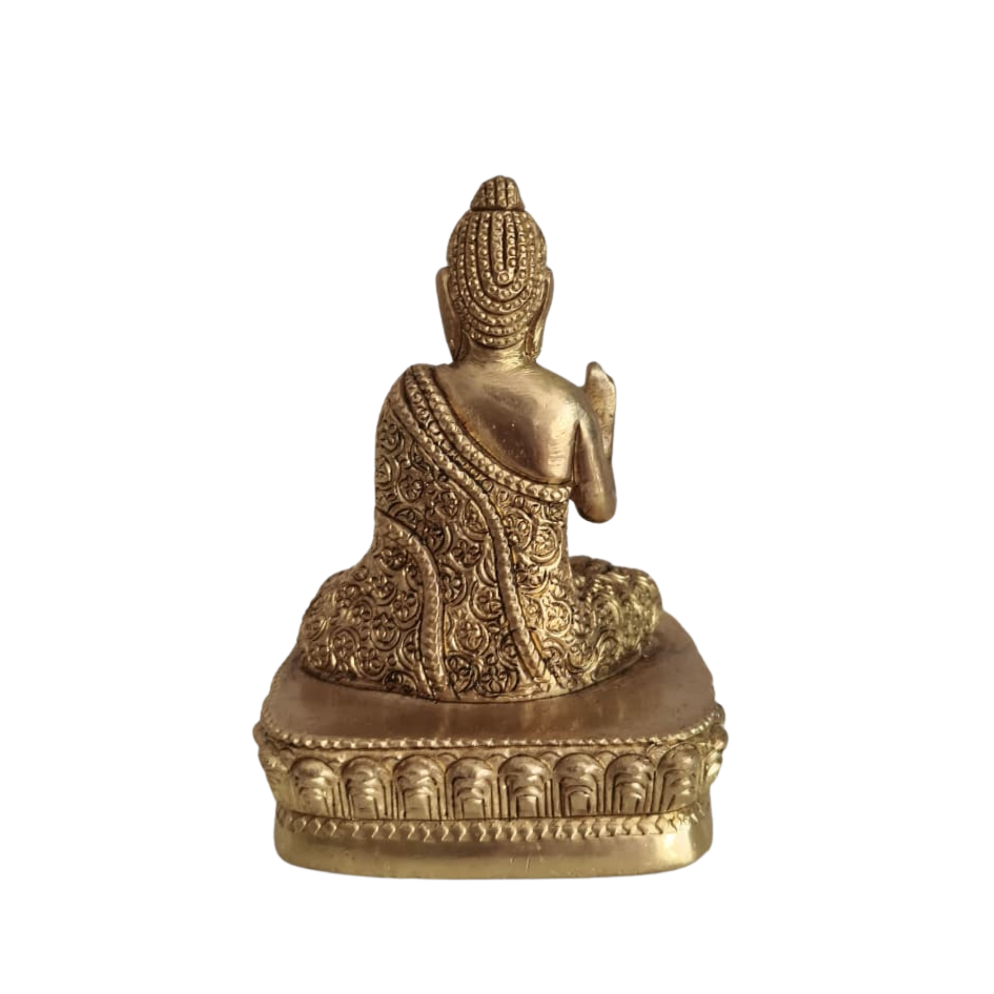 Brass Meditating Buddha Idol in Abhaya Mudra – Symbol of Peace