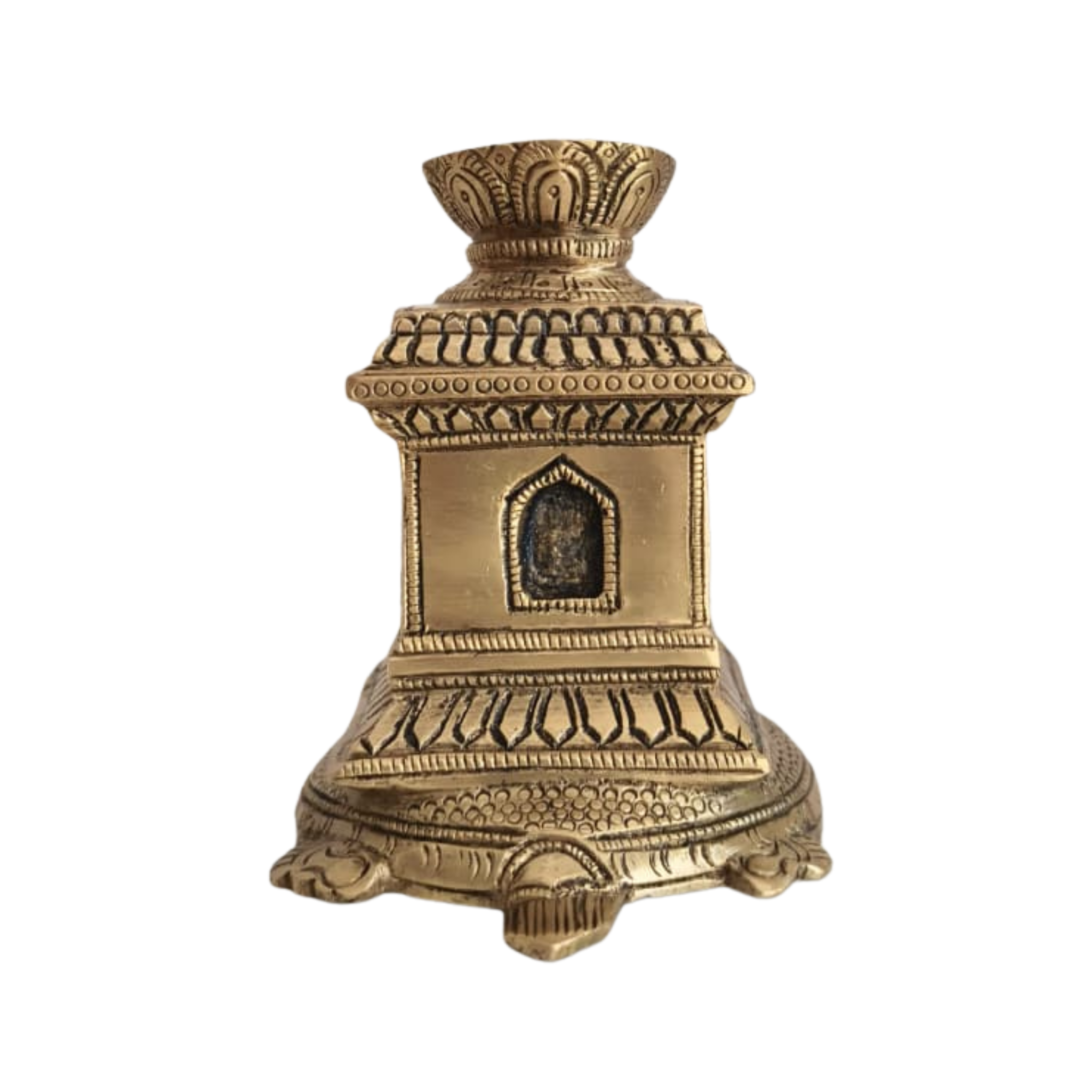 Ornate Brass Tortoise (Kurma) Agarbatti Stand with Deity Figures