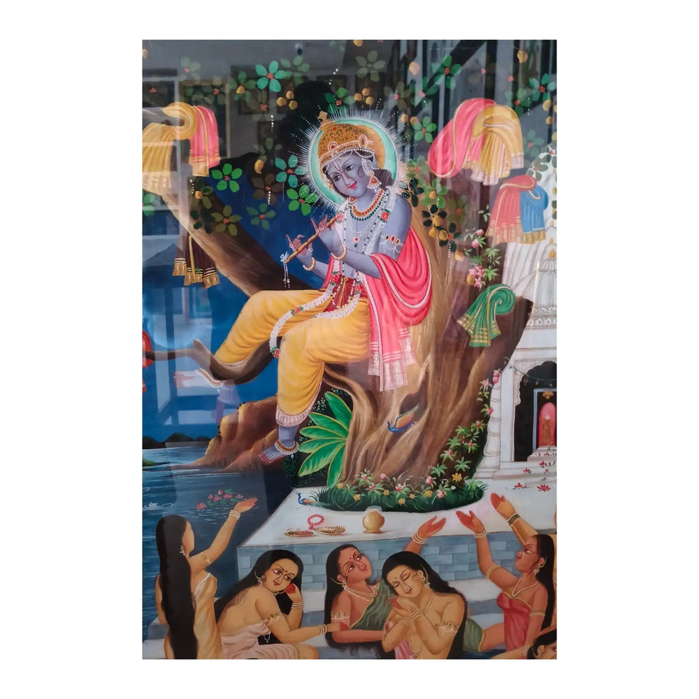 Vastra Haran - Lord Krishna and the Gopis at the Yamuna   Paintings