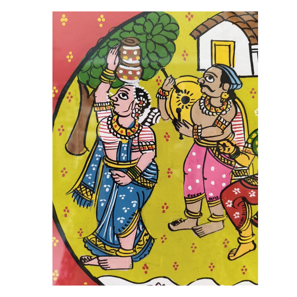 Traditional Indian Narrative Scroll Art - Cheriyal Folk Art Painting   Cheriyala Painting