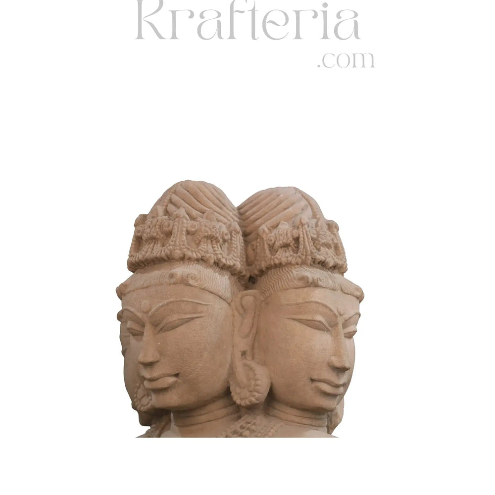 Faces of Eternity - Bust of the Triple Aspect Deity   Sand Stone