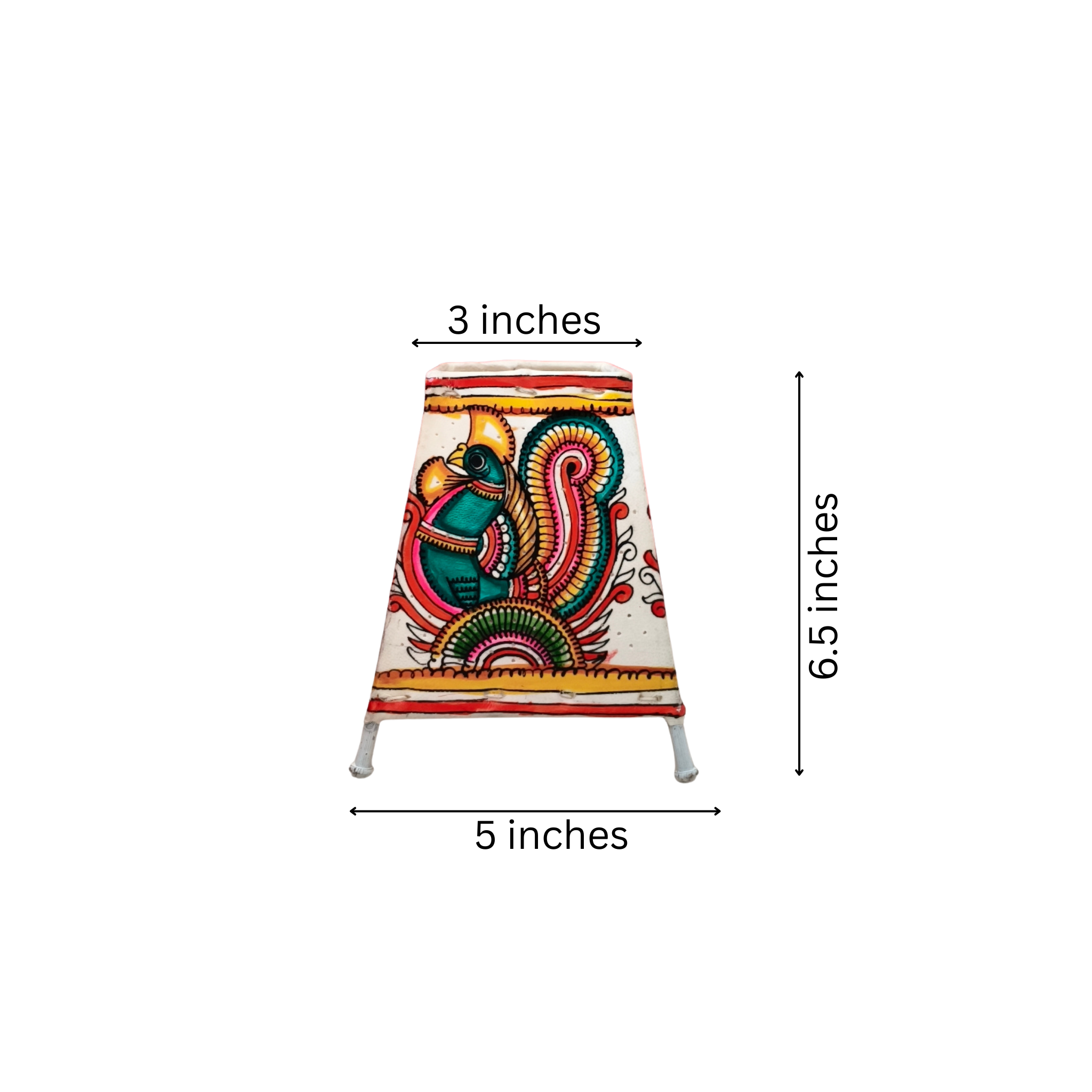 Graceful Peacock Leather Puppetry Painting | Bed Lamp