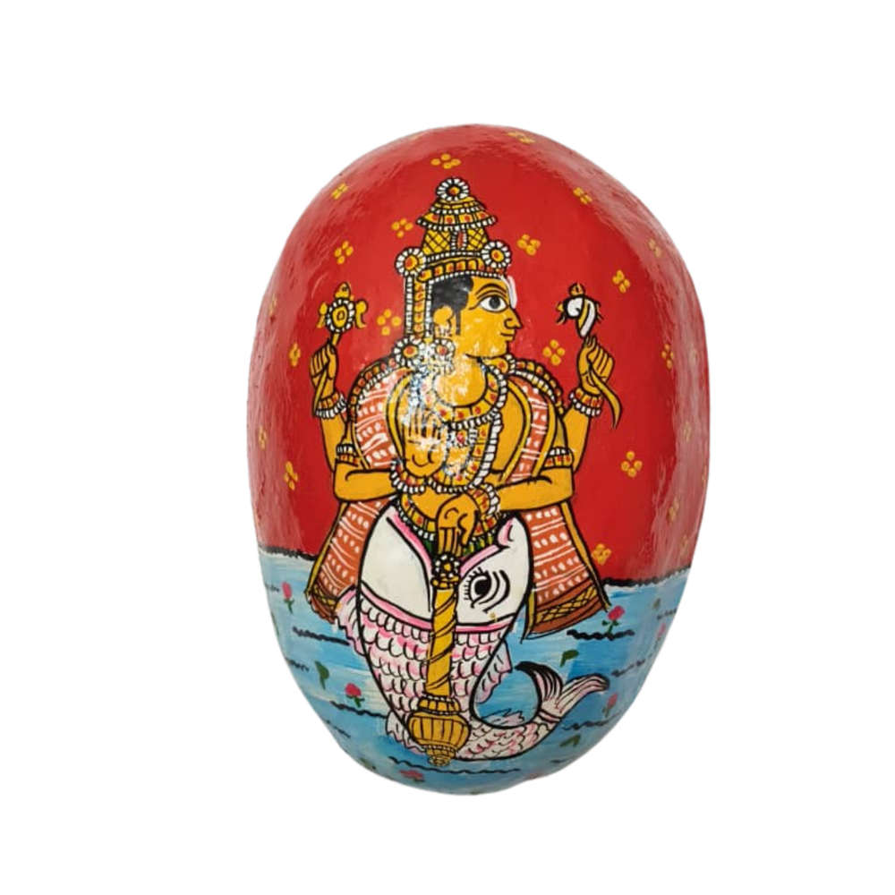 Hand-Painted Cheriyal Art Dashavataram Mask Set –  Vishnu Avatars Wall Decor   wall decor